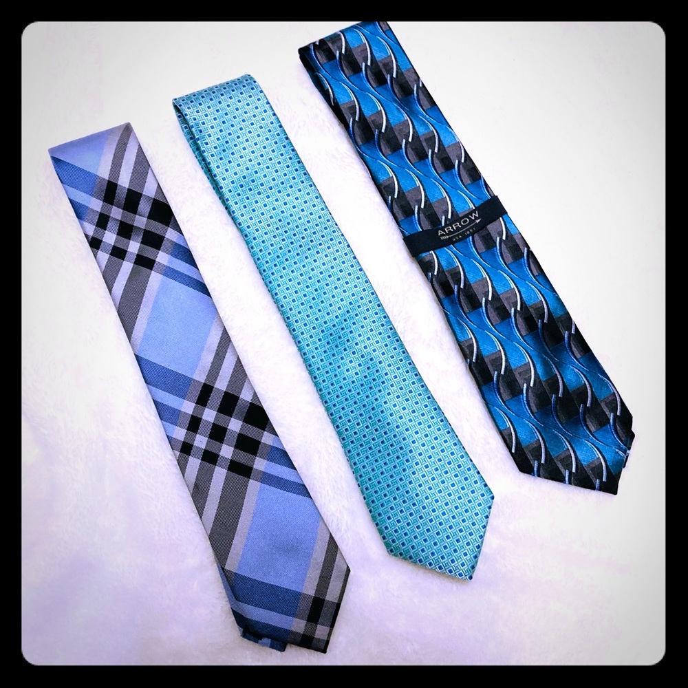 3/$20 Designer Silk Neckties - KENNETH COLE; NAUTICA; ARROW